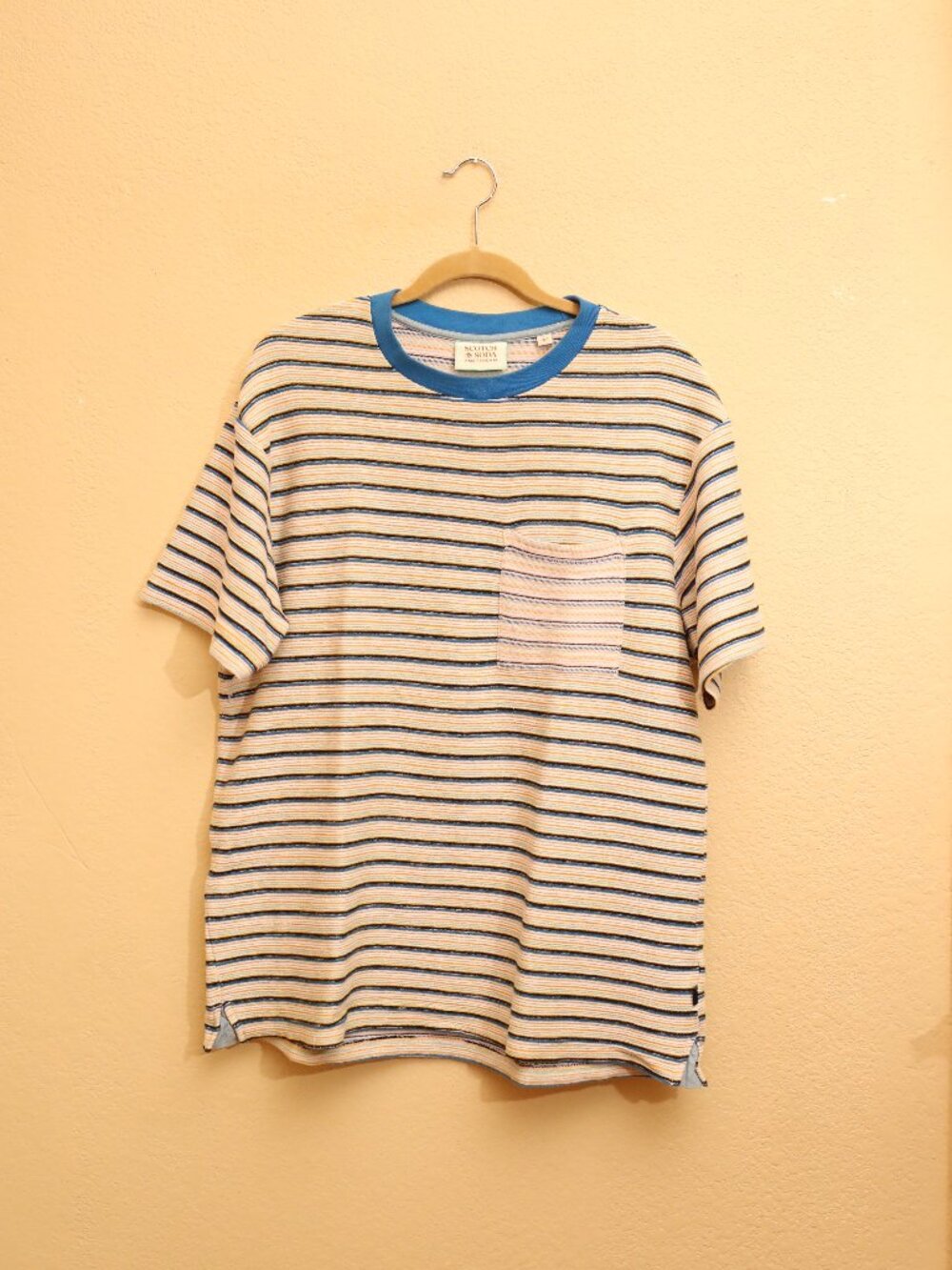 Scotch & Soda Structured Striped Pocket Tee (L)